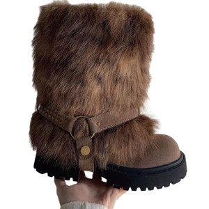 Nouvelles Bottes de Neige Hiver 2026 pour Femme, Doublées en Fausse Fourrure, Épaisses, Semelle Extérieure en Caoutchouc, Semelle Épaisse, Rehaussant la Taille, Bottines Chaudes - Product Image 5