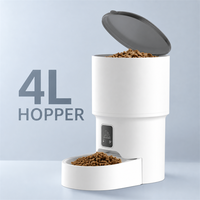 Distributeur automatique de nourriture pour chats et chiens, 4 litres, application WiFi, distributeur de nourriture intelligent programmable, plastique, double alimentation, batterie, facile à nettoyer
