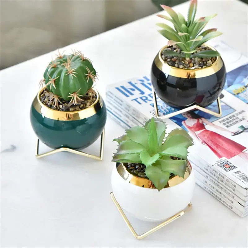 Commercio all'ingrosso Mini di lusso nordico moderno smaltato succulento fioriera vasi in ceramica vaso di fiori al coperto