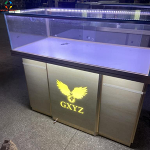 Armoire à bijoux en aluminium, métal et verre miroir scintillant avec porte coulissante Armoire de présentation scintillante Vitrine - Product Image 3