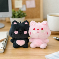 Porte-clés personnalisé en peluche douce en forme de chat pour sacs, accessoires de décoration de clés de voiture, jouet porte-clés en peluche sur mesure