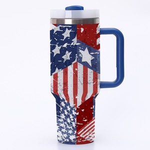Tasses isothermes en acier inoxydable de 30 oz avec drapeau américain du 4 juillet, 22 couleurs, tasses à drapeau américain pour le jour de l'indépendance, tasses isolées avec poignée - Product Image 5