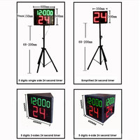 Minuteur de tir électronique de basketball sans fil ou filaire, 5 chiffres, 3 côtés, compte à rebours de 24 et 14 secondes