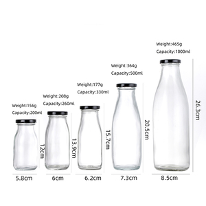 Bouteille en verre à lait transparent vide cj015, bouteille à boire, pot à boissons - Product Image 3