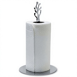 Porte-serviettes en papier métallique sur pied pour comptoir de cuisine avec bras à ressort - Product Image 1