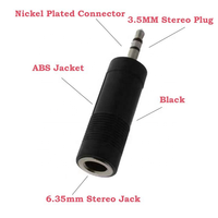 Adaptateur casque 3,5 mm vers 6,35 mm, mâle vers femelle, convertisseur jack stéréo, connecteur audio blindé tressé nickelé