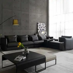 European New Design Modern Home L shape Luxury Type Genuine Leather Sectional Sofa