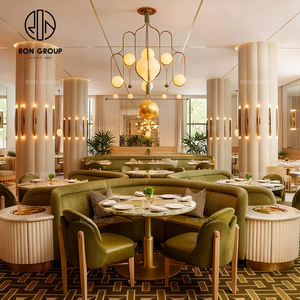 Juego <span class=keywords><strong>de</strong></span> <span class=keywords><strong>Mesa</strong></span> y Sillas <span class=keywords><strong>de</strong></span> Lujo <span class=keywords><strong>de</strong></span> Alta Gama, Personalizado, Redondo, <span class=keywords><strong>de</strong></span> Mármol Curvado, con Terciopelo, <span class=keywords><strong>para</strong></span> Hotel, Cafetería, Restaurante, Muebles <span class=keywords><strong>de</strong></span> Asientos <span class=keywords><strong>de</strong></span> Sofá - Product Image 2