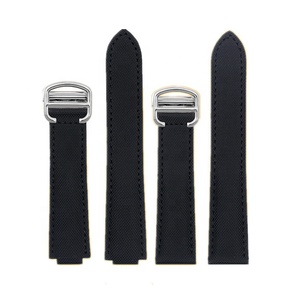 Correa de Reloj de Nailon en <span class=keywords><strong>Oro</strong></span> <span class=keywords><strong>Rosa</strong></span> y Negro de 18mm-25mm, Tela de Lona con Cierre Desplegable para Relojes <span class=keywords><strong>Cartier</strong></span> - Product Image 3