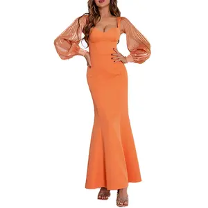 Chinesische Bekleidungs hersteller benutzer definierte Kleider für Frauen Meerjungfrau Bodycon elegante luxuriöse formale lange Maxi Abendkleider Frauen