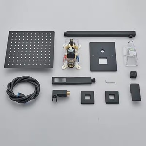 Sang Trọng Chất Lượng Cao Vòi Hoa Sen Vòi Set Chứng Nhận Màu Đen Giấu Hệ Thống Vòi Hoa Sen Mưa Thác Phòng Tắm Nhúng SS Vòi Hoa Sen Đặt - Product Image 6