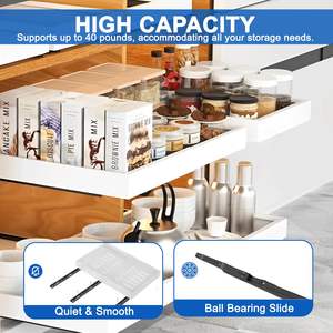 2 Packs d'organisateurs d'armoires extensibles et extensibles, étagères de rangement à <span class=keywords><strong>tiroirs</strong></span> <span class=keywords><strong>coulissants</strong></span> réglables - Product Image 5