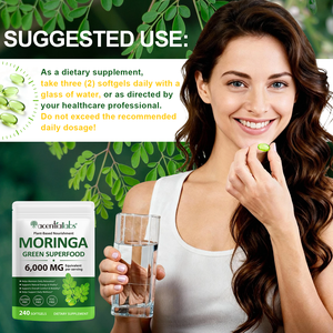 Acentiallaabs kapsul makanan berbasis tanaman Moringa daun kapsul hijau makanan super kapsul minyak Moringa membantu untuk mendukung kesehatan sehari-hari - Product Image 5