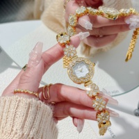 Montre Scottie 9668 de luxe en forme de trèfle à quatre feuilles pour femme, bracelet exquis, montre à quartz étanche, idéale pour les rendez-vous et les cadeaux