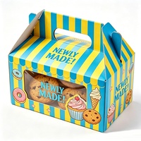 Boîtes à Anse à Pignon Personnalisées pour Mariage, Emballage de Boîte à Cupcakes en Carton avec Fenêtre Transparente pour 2, 4 ou 6 Cupcakes