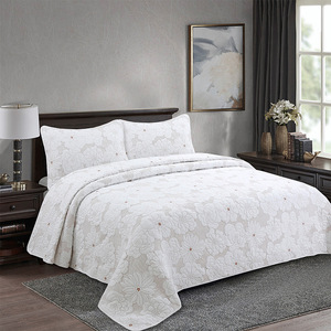 Juego de edredón de colcha de algodón 100% de tamaño Queen, superventas, 3 uds., 200TC, hilo de Color sólido, funda nórdica, Sábana, funda de almohada para el hogar - Product Image 2