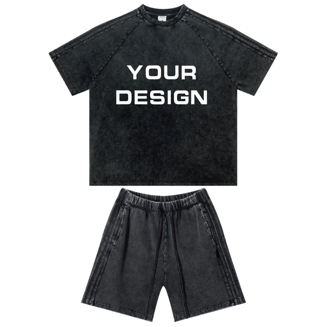 Wholesale t Shirt and Shorts Men Set Two Piece Summer Sweat Shorts Set T-shirt for logo Custom Men t Shirts
