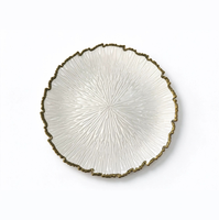 Assiettes de présentation en verre doré pour hôtels, mariages, dîners et événements – Vente en gros