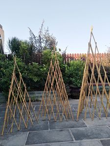 Treillis de jardin en bambou triangle décoratif naturel écologique Treillis pliant avec cadre en saule - Product Image 3