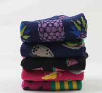 Chaussettes courtes respirantes tendance pour femmes, chaussettes amusantes en tricot à motifs de fruits, pour un usage quotidien