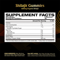 Complément alimentaire en gommes de Shilajit de l'Himalaya certifié GMP, marque privée OEM, avec 600 mg d'acide fulvique et de minéraux traces