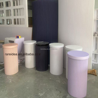 Décoration personnalisée de fête de mariage, de festival, table à dessert, support pour gâteau, socle rond coloré en pvc ondulé