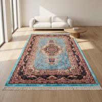 Modern Elegant Luxury Pure Silk Hand Knotted Rug Handmade Designer Washable Non Slip Floor Covering for Living Room Bedroom