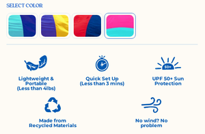 Thế giới tốt nhất 150 SQ ft bãi biển tán ban đầu Gió-Powered nhỏ gọn dễ dàng thực hiện 3 phút thiết lập gió hỗ trợ - Product Image 5