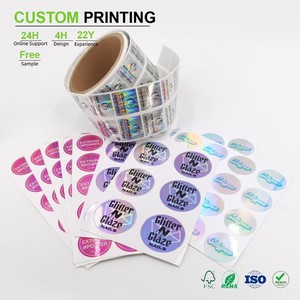 Autocollants PET à réfraction chromatique personnalisés, étiquettes à finition scintillante par diffraction pour un branding esthétique Y2K texturé en 3D - Product Image 1
