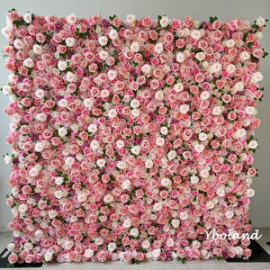 A-989 Sfondo Floreale in Seta a Basso Prezzo per Matrimoni e Baby Shower, Decorazione Artificiale con <span class=keywords><strong>Rose</strong></span> Bianche e Rosa - Product Image 2