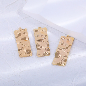 Di buona qualità di fascia alta materiali in ottone placcato oro 18k pendenti geometrici rettangolari o diamanti in rame fogli pendenti gioielli - Product Image 2