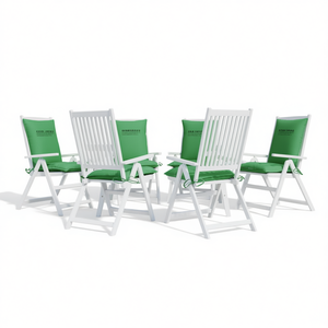 Juego de 6 Cojines para Sillas de Exterior de Tela Oxford Verde, Extraíbles, Lavables y Resistentes al Agua, para Jardín o Patio - Product Image 1