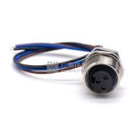Arnés de cableado de señal M7/8' de 3, 4, 5, 6 pines, conector hembra con código A de un solo extremo y enchufe frontal de montaje en panel, 18AWG