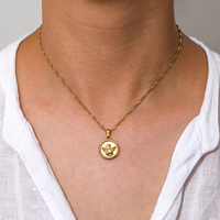 Joyería de moda 18K chapado en oro de acero inoxidable collar impermeable Cupido Ángel colgante collar para mujer
