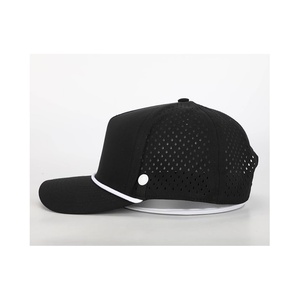 Chapeau de golf brodé sur mesure Casquette de baseball à 5 panneaux Casquette de baseball ultra performante et résistante à l'eau UPF 50 unisexe pour hommes à séchage rapide - Product Image 4