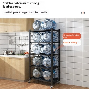 Estante de Almacenamiento <span class=keywords><strong>Plegable</strong></span> de Metal para el Hogar, de 5 Niveles, sin Instalación, para Utensilios de Cocina - Product Image 3