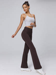 Pantalones de yoga microelásticos de cintura alta para correr, sensación de segunda piel, estilo Joker, moda deportiva, fitness, casual, cintura elástica que realza el abdomen. - Product Image 1