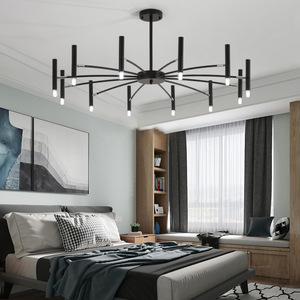 Lámpara de Techo Moderna Dorada, E26 LED 3500K, Luz Blanca Cálida, Acero, Altura Ajustable, Regulable, para Sala de Estar Grande - Product Image 4