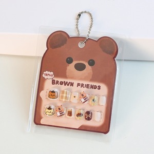 Venta al por Mayor de 12 Uñas Postizas con Diseño de Oso Pardo, Cortas y Cuadradas, para Niñas de 3 a 12 Años - Product Image 6