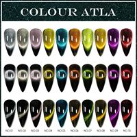 Poudre Pigmentée Effet Miroir Aurore 3D Magnétique Œil de Chat 10 Couleurs Haute Qualité pour Nail Art DIY, Certifiée MSDS, Scintillement Durable