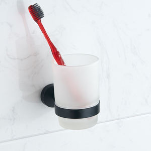 Dispenser di Sapone <span class=keywords><strong>Liquido</strong></span> da Parete <span class=keywords><strong>in</strong></span> SUS304 Nero Opaco, Porta Bicchiere <span class=keywords><strong>in</strong></span> <span class=keywords><strong>Vetro</strong></span> Satinato, <span class=keywords><strong>Portasapone</strong></span>, Accessori per il Bagno - Product Image 3