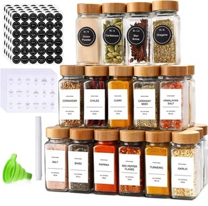 Quadratisches Gewürz glas 24-teiliges Set Pfeffer gewürz flasche 12-teiliges Set Glas gewürz glas 120ml - Product Image 1