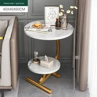 Mini table basse moderne de luxe Armoire latérale en bois à double couche pour le salon Étagère simple avec fonction mobile