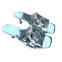Nouvelles sandales d'été à talons hauts pour femmes, style africain, à semelle épaisse, avec nœud et strass, pour le commerce extérieur
