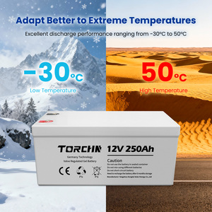 Batería de Gel Sellada de 12V 250Ah, Ciclo Profundo, <span class=keywords><strong>AGM</strong></span>, para Almacenamiento de Energía Solar, Libre de Mantenimiento - Product Image 3