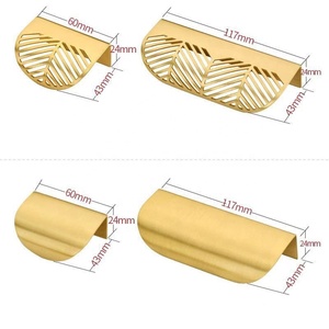도매 부엌 금관 악기 가구 손잡이 잎 가장자리 단면도 손가락 금관 악기 손잡이 손잡이 - Product Image 4