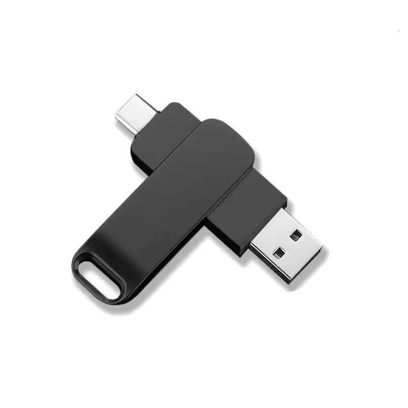 Hochgeschwindigkeits-Typ-C-zu-USB-Flash-Laufwerk 2-in-1-Speicherstick Typ C 3.0 schwenkbarer USB-Stick vom Typ C zu einem Otg-USB-Stick für Werbe geschenke