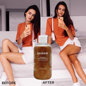 Etiqueta privada Aceite de bronceado dorado brillante Aceite de bronceado con brillo corporal Aceite seco natural con partículas brillantes - Product Image 5