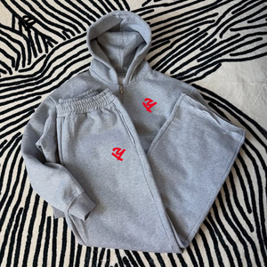 Set di felpe con cappuccio e pantaloni sportivi di alta qualità abiti <span class=keywords><strong>firmati</strong></span> personalizzati da <span class=keywords><strong>donna</strong></span> tuta in due pezzi con cerniera - Product Image 2