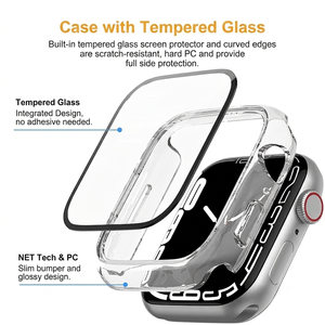 Étui de protection personnalisé en PC ultra-transparent pour Apple Watch Series, design fin, antichoc et résistant aux rayures - Product Image 4